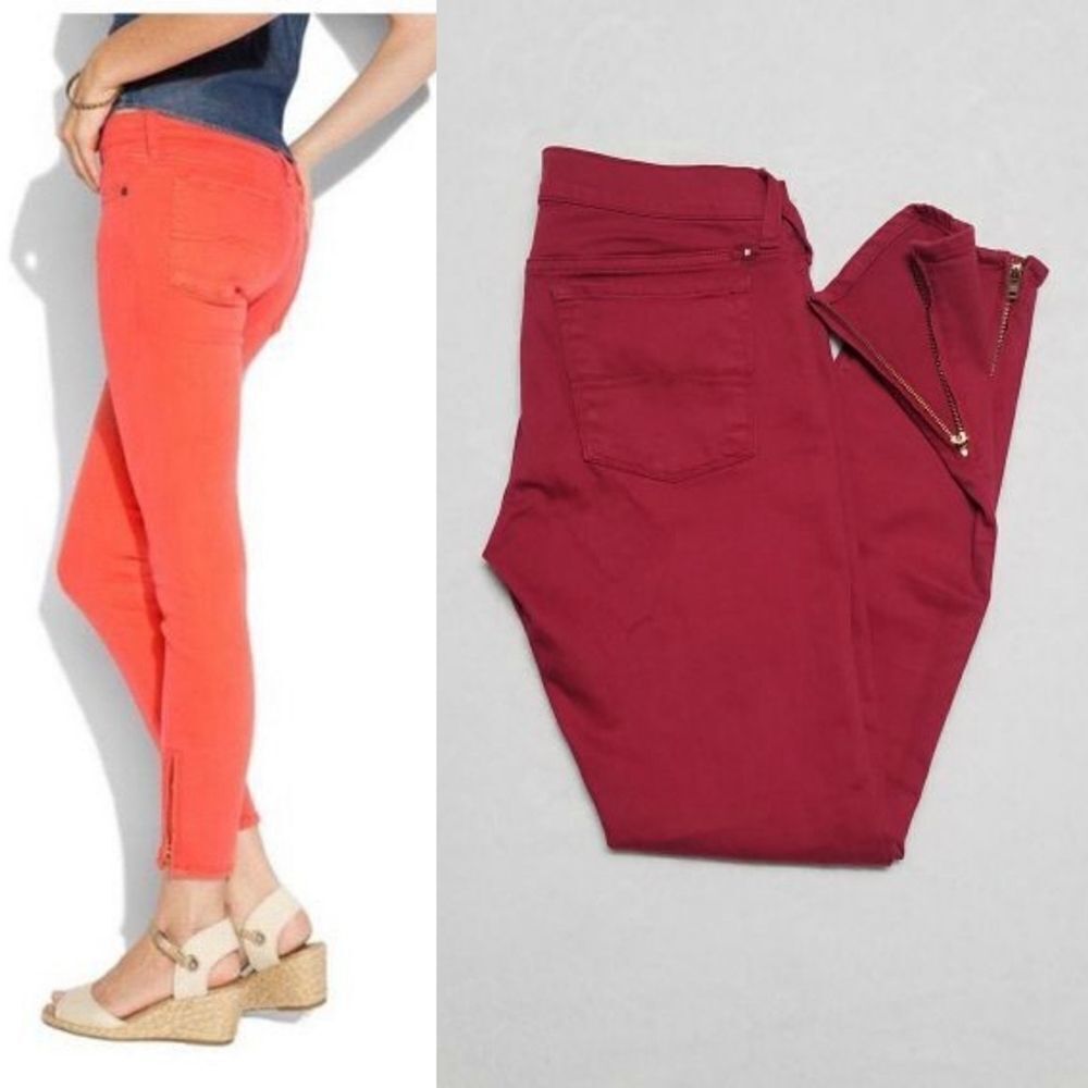 𝅺LUCKY Brand Charlie Skinny Red Ankle-Zip Jeans